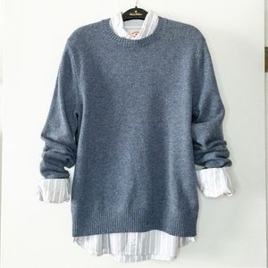 Brooks Brothers Blue Melange Wool Sweater